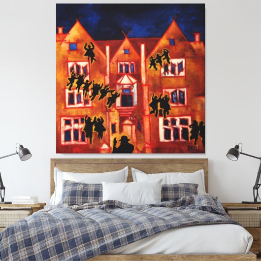 770 oostelijk Brede rijweg met mooi aangelegd land Canvas Afdruk (Insitu (Slaapkamer))