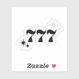 777 angel nummers kleur zwart sticker