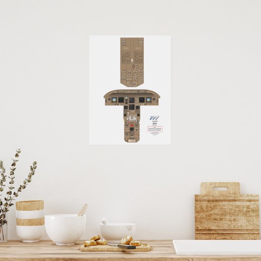 777 Cockpit-Poster Poster (Keuken)