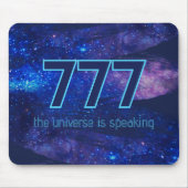 777 Engel Nummer Donkerblauwe Sparkle Manifestatie Muismat (Voorkant)