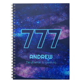 777 Engel Nummer Donkerblauwe Sparkle Manifestatie Notitieboek