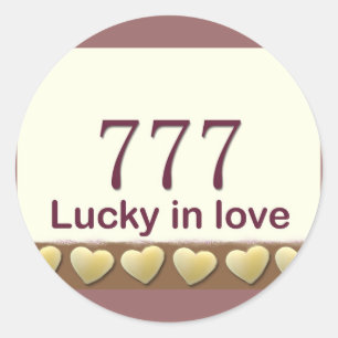 777 Geluk in de liefde Ronde Sticker