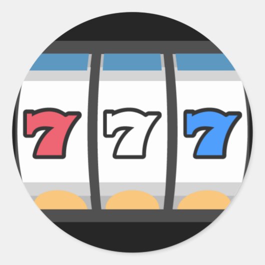 777 Lucky Slot Machine Ronde Sticker (Voorkant)