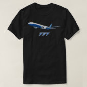 777 vliegtuigstraalvliegtuig t-shirt (Design voorkant)