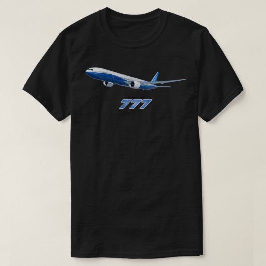 777 vliegtuigstraalvliegtuig t-shirt (Design voorkant)