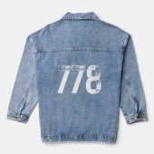 778 Area Code Vancouver BC Mobile Telephone Area C Denim Jacket (Achterkant)