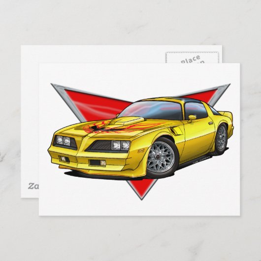 77-78 Gele Firebird TA Briefkaart (Voorkant / Achterkant)