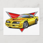 77-78 Gele Firebird TA Briefkaart (Voorkant)