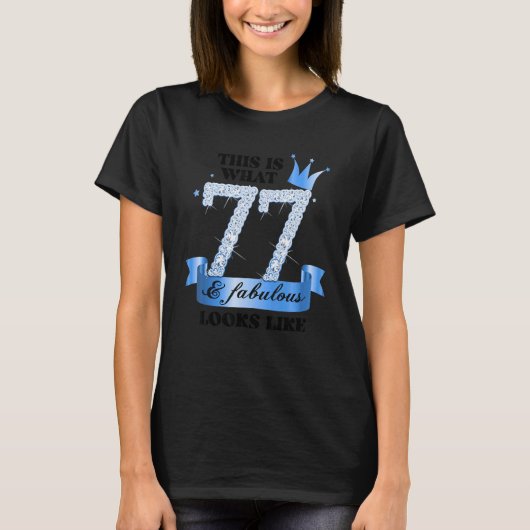 77 & Fabulous I Blue White Party Group Candid Phot T-shirt (Voorkant)