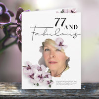 77 & Fabulous Orchidee Foto Verjaardagskaart