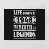 77 jaar oud 1948 Geboorte van de legende 77e verja Briefkaart (Voorkant)
