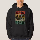 77 jaar oud Bday 1948 Epic Legend 77e verjaardag Hoodie (Voorkant)