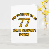 77 jaar Oud verjaardagsdesign Kaart (Gele Bloem)