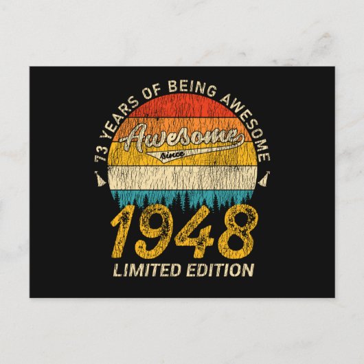 77 Jaar Oude 1948 Retro Geweldig 77ste Verjaardag Briefkaart (Voorkant)