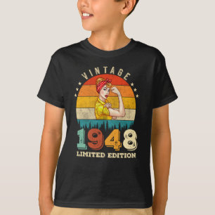 77 jaar oude Bday 1948 Vintage 77e Verjaardag Vrou T-shirt