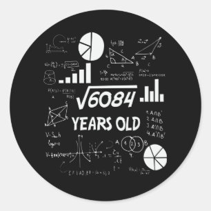 77 jaar oude Bday Wiskunde Teacher 77ste verjaarda Ronde Sticker