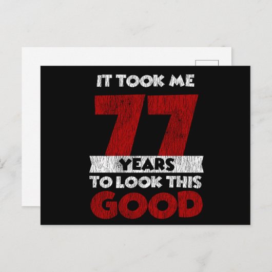 77 jaar oude dag nam me er goed uitzien 77e verjaa briefkaart (Voorkant / Achterkant)