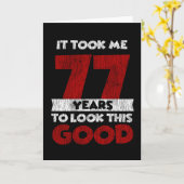 77 jaar oude dag nam me er goed uitzien 77e verjaa kaart (Gele Bloem)