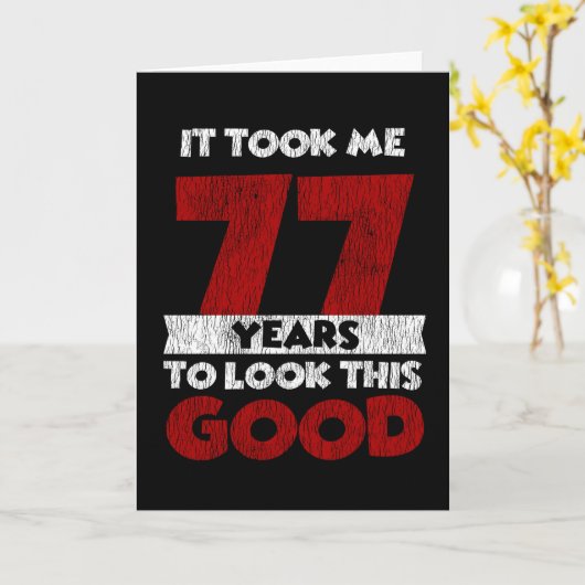 77 jaar oude dag nam me er goed uitzien 77e verjaa kaart (Gele Bloem)