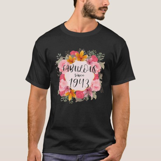 77 jaar oude fabricage sinds 1943 Happy 77th T-shirt (Voorkant)