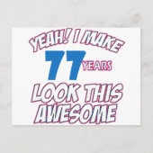 77 JAAR OUDE VERJAARDAG DESIGN BRIEFKAART (Voorkant)