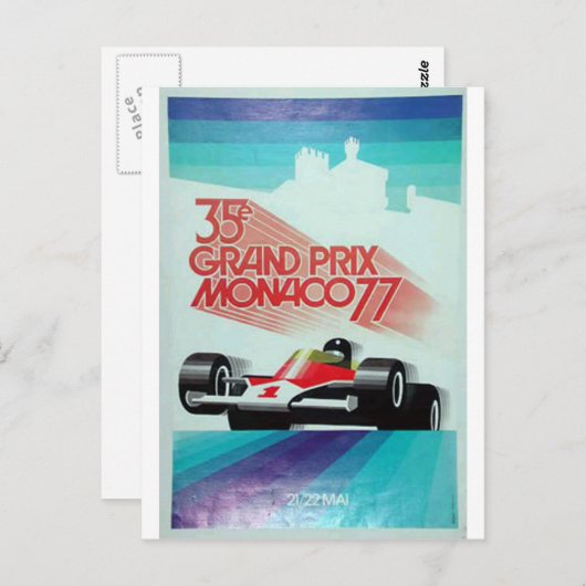 77 monoco grand prix briefkaart (Voorkant / Achterkant)