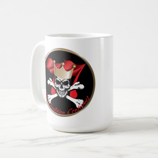 77e schedel met Pistolen Koffiemok (Voorkant links)