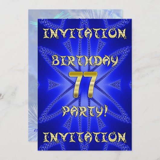 77e uitnodiging van de Birthday (Voorkant / Achterkant)
