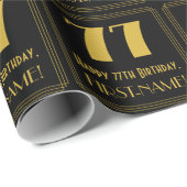 77e verjaardag ~ Art Deco Geïnspireerde look "77", Cadeaupapier (Rol Hoek)