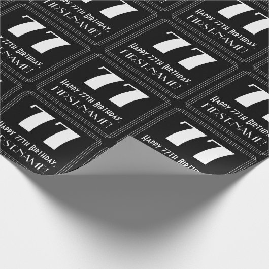 77e verjaardag - Art Deco geïnspireerde look "77", Cadeaupapier (Hoek)