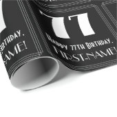 77e verjaardag - Art Deco geïnspireerde look "77", Cadeaupapier (Rol Hoek)
