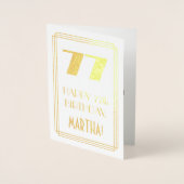 77e verjaardag: Art Deco Geïnspireerde look "77" e Folie Kaarten (Voorkant)