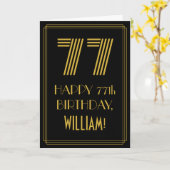77e verjaardag: Art Deco Geïnspireerde look "77" e Kaart (Gele Bloem)