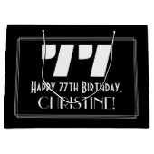 77e verjaardag ~ Art Deco Geïnspireerde look "77"  Groot Cadeauzakje (Voorkant)