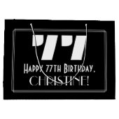 77e verjaardag ~ Art Deco Geïnspireerde look "77"  Groot Cadeauzakje (Achterkant)