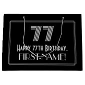 77e verjaardag — Art Deco Geïnspireerde look "77"  Groot Cadeauzakje (Voorkant)