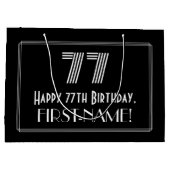 77e verjaardag — Art Deco Geïnspireerde look "77"  Groot Cadeauzakje (Achterkant)