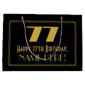 77e verjaardag — Art Deco Geïnspireerde look "77"  Groot Cadeauzakje (Achterkant)