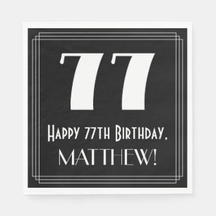 77e verjaardag ~ Art Deco Geïnspireerde look "77", Servet