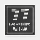 77e verjaardag: Art Deco Geïnspireerde look "77" + Servet (Voorkant)