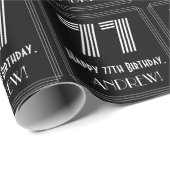 77e verjaardag: Art Deco geïnspireerde look "77" w Cadeaupapier (Rol Hoek)