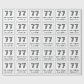 77e verjaardag: Art Deco geïnspireerde stijl "77" Cadeaupapier (Vlak)