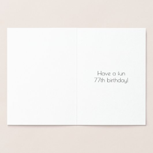 77e verjaardag ~ Art Deco Style "77" & aangepaste  Folie Kaarten (Binnen)