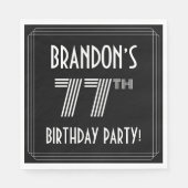 77e verjaardag: Art Deco Style + aangepaste naam Servet (Voorkant)