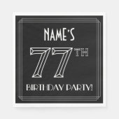 77e verjaardag: Art Deco Style + aangepaste naam Servet (Voorkant)