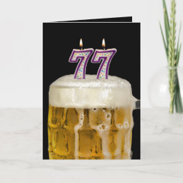 77e verjaardag Bier op zwart Kaart