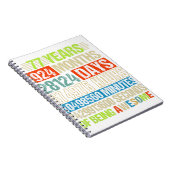 77e verjaardag cadeau Funny Countdown 77 jaar oude Notitieboek (Rechterzijde)