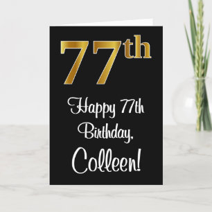 77e verjaardag ~ Elegante luxe Faux Gold look # Kaart