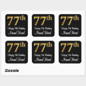 77e verjaardag - Elegante luxe Faux Gold look # Vierkante Sticker (Vel)