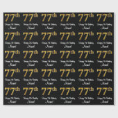 77e verjaardag: Elegante luxe faux gouden look # Cadeaupapier (Vlak)